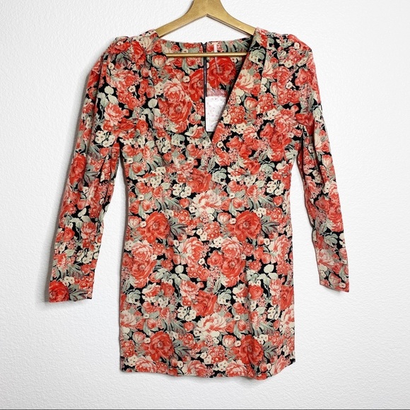 Free People- NWT Kapowski Mini Floral Dress-Size 8 - Picture 3 of 9